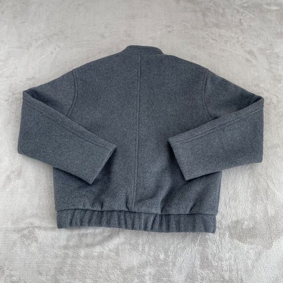 Abercrombie & Fitch Bomber Jacket Women 2XS Grey Wool Blend Blade Collar NWOT - Picture 5 of 9